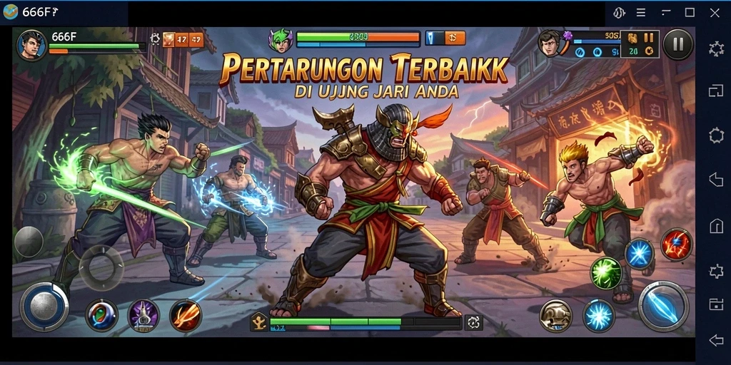 Screenshot gameplay 666F yang menampilkan pertarungan intens.