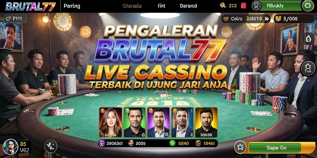 Tampilan gameplay Live Casino yang mendebarkan di BRUTAL77.
