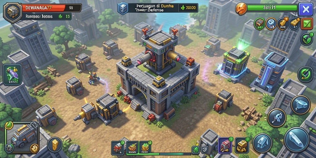 Tampilan gameplay Tower Defense yang menarik dan seru.