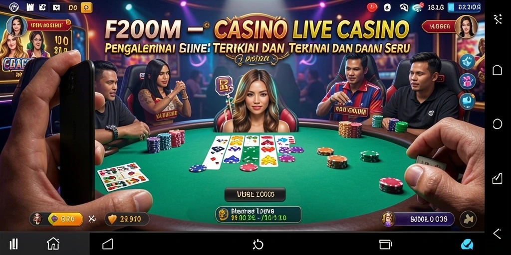 Tampilan gameplay seru di aplikasi Live Casino F200M.