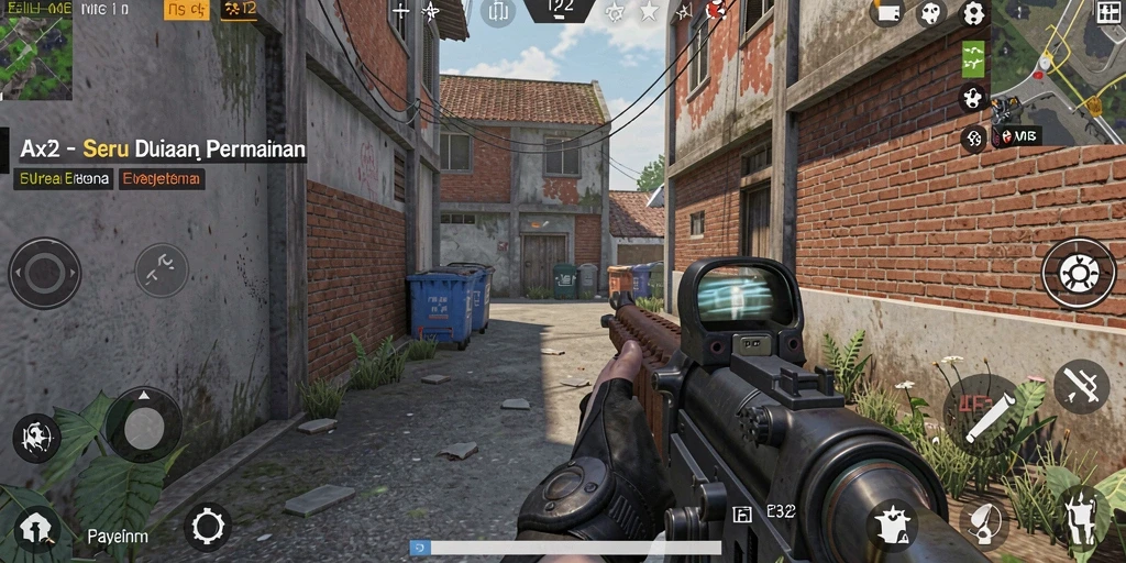 Tangkapan layar F32 menunjukkan aksi menegangkan dalam permainan FPS.