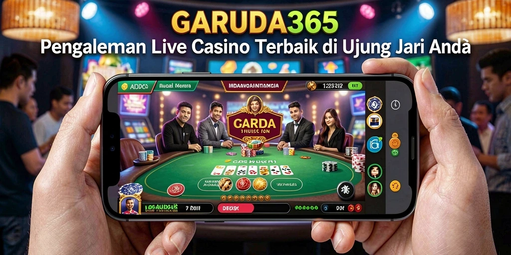 Tampilan gameplay Live Casino yang mendebarkan di GARUDA365.
