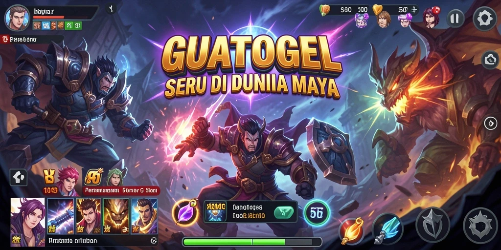 Gameplay seru dalam GUATOGEL dengan pertarungan karakter menarik.
