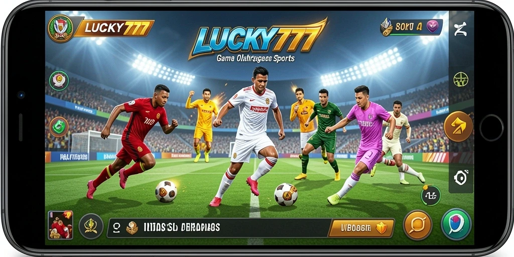 Screenshot utama LUCKY777 menampilkan aksi mendebarkan dalam permainan olahraga.