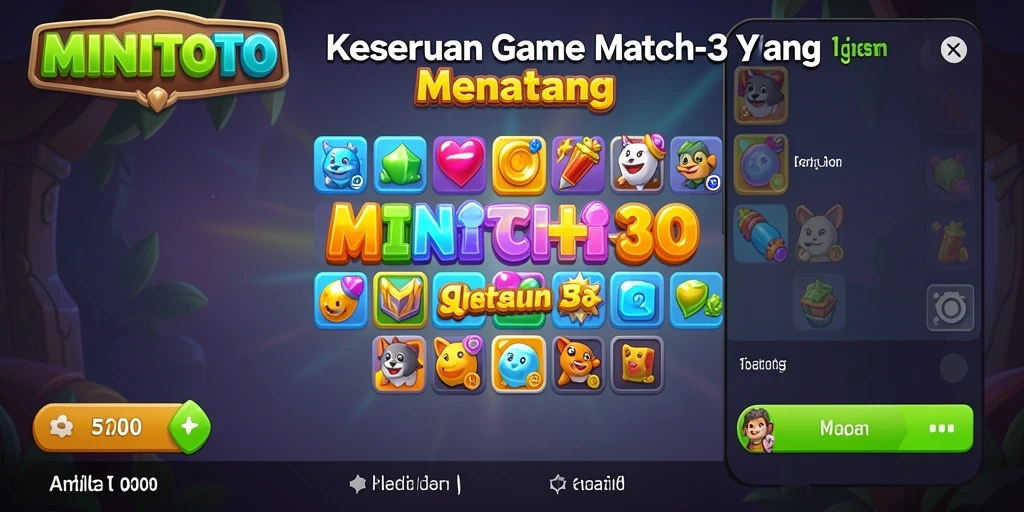 Screenshot gameplay MINITOTO dengan papan permainan yang cerah.