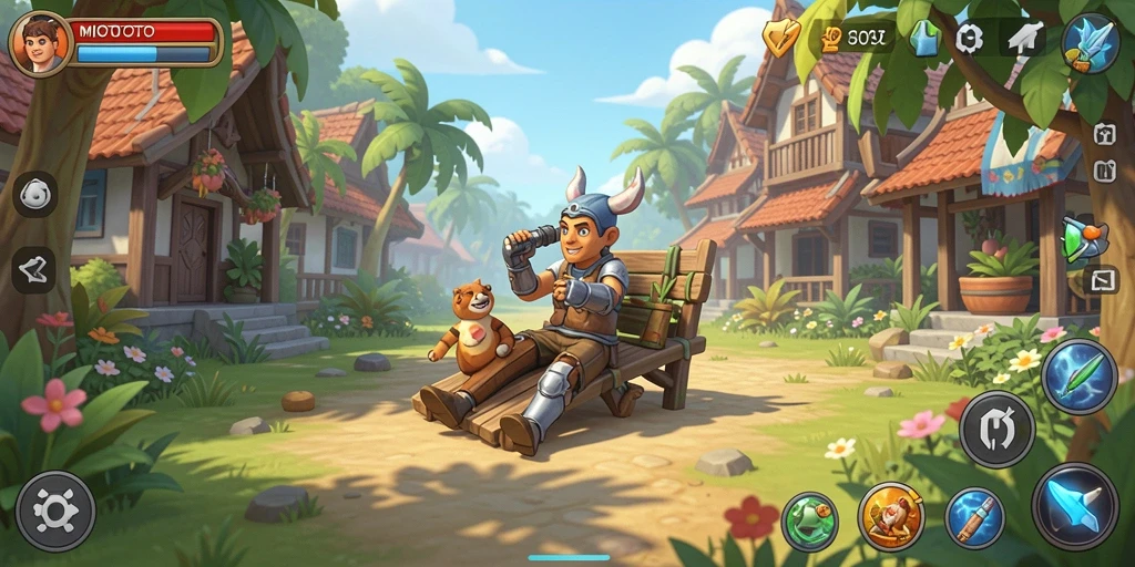 Tampilan menarik dan penuh warna dari gameplay MIOTOTO.