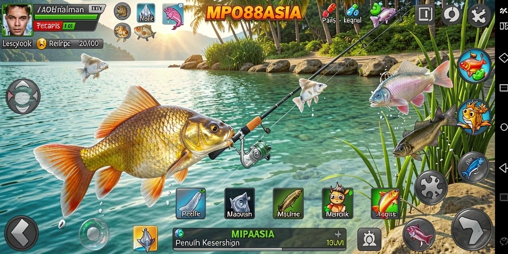 Screenshot MPO88ASIA menampilkan aksi memancing yang seru dan menawan.