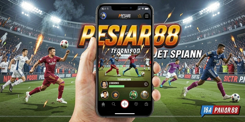 Screenshot gameplay PESIAR88 yang menunjukkan aksi olahraga yang mendebarkan.