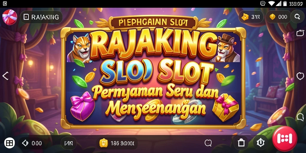 Tampilan gameplay seru RAJAKING dengan berbagai fitur slot.