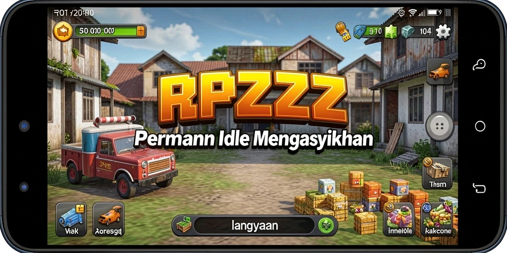 Screenshot gameplay RPZZZ menampilkan aksi Idle yang penuh warna dan menarik.