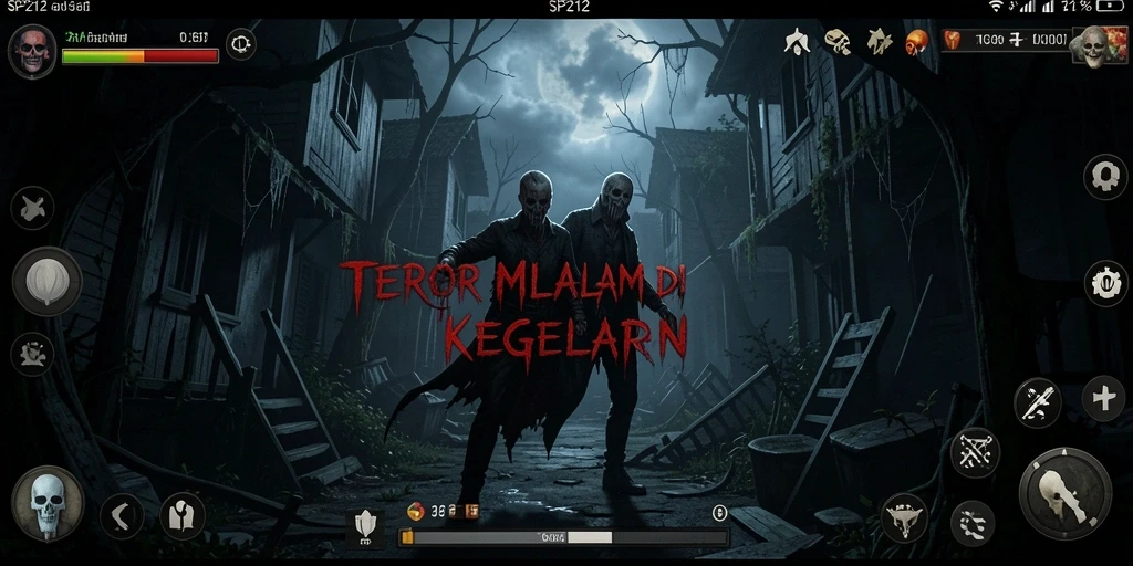 Screenshot menampilkan suasana mencekam di SP212 dengan efek cahaya dramatis.