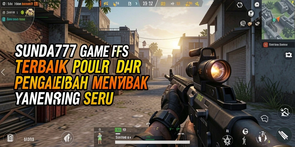 Screenshot SUNDA777 menampilkan aksi menembak intens di peta yang dinamis.