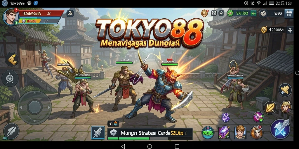 Tangkapan layar utama TOKYO88 menampilkan gameplay SLG yang seru.